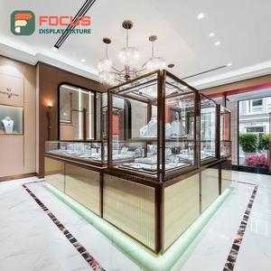 Modern Jewelry Retail Fixtures Polished Surface Boutique Space Glass Showcase - Product Image 3