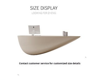 Hiện Đại Tùy Chỉnh Gỗ Nội Thất Văn Phòng Tiếp Tân Thiết Lập Sáng Tạo Vẻ Đẹp Salon Tiếp Tân Bar & Thanh Toán Bàn - Product Image 6