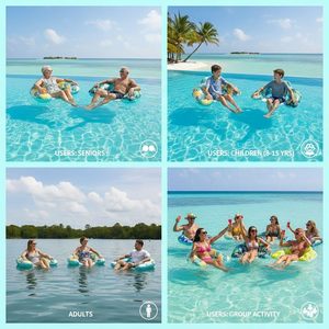 Flotadores Inflables para Piscina para Adultos con Portavasos y Reposacabezas, Sillas Flotantes <span class=keywords><strong>de</strong></span> PVC Resistentes, <span class=keywords><strong>Hamaca</strong></span> Flotante para Fiestas <span class=keywords><strong>de</strong></span> Piscina <span class=keywords><strong>de</strong></span> Verano - Product Image 4