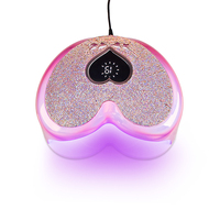 Lampe à ongles portable filaire Unicor Magic Heart Shape avec décoration en diamant 96W Pro Cure UV-LED pour usage professionnel en salon