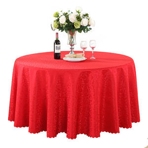 Mantel Redondo de Seda con Flores Rojas para Bodas, Compromisos y Restaurantes - Product Image 5