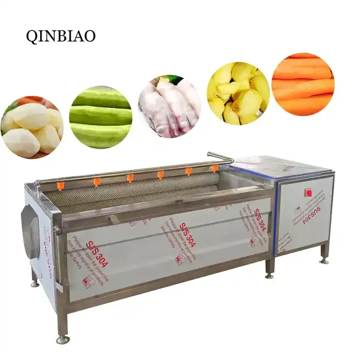 China QinBiao Vortex Bubbles Fruit/ Vegetable Washer Washing Machine For Restaurant