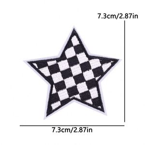 Patchs brodés thermocollants personnalisés en tissu pour casquettes de camionneur, motifs arc-en-ciel, à carreaux, cœur, étoile, vente en gros - Product Image 4