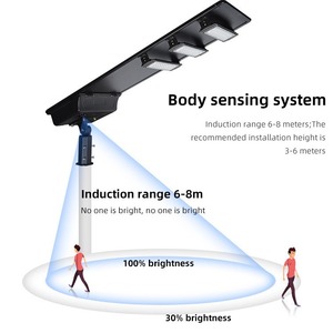 Lampadaire solaire intégré en alliage d'aluminium, module LED rotatif de 4 à 10 m avec capteur de présence humaine et contrôle intelligent de la lumière - Product Image 2