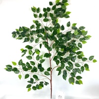 Feuille de banyan verte de grande taille, feuilles de ficus artificielles pour la décoration de la maison