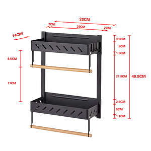 Strong Magnetic Kitchen Multi-layer Wall-mounted Organizer Fridge Rack Spice Bowel Plastic Wrap Storage Rack