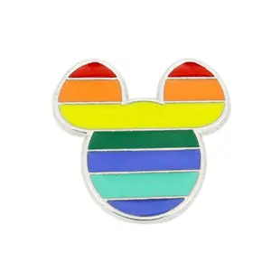 クリエイティブレインボーハートフラッグエナメルピン愛は愛のジェスチャーパターンLGBTブレイブバッグラペルバッジジュエリーギフト