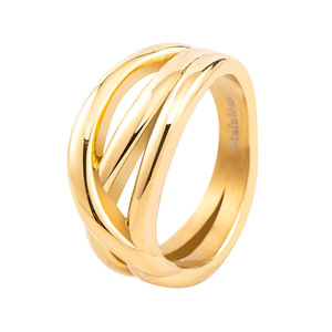 Yunnique Geometric Line Twist <b>Ring</b> Stainless Steel Gold Silver Unisex Daily Wear Jewelry - Product Image 5