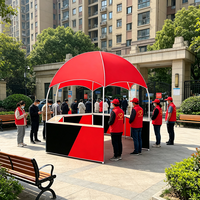 Tente dôme promotionnelle hexagonale portable et légère 10x10FT sur mesure pour exposition extérieure, stand de boissons et bar mobile