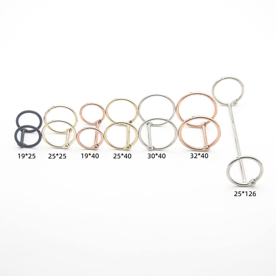 FREYA 19mm Rose Gold Metal Loose Leaf Binder Rings Hinged Snap Book ...