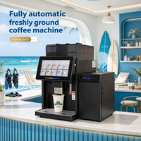 Machine à café automatique professionnelle avec double bac à grains, écran tactile 14 pouces, doseur 16g, pour café et bar à expresso