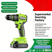 Perceuse sans fil 21V à couple élevé, moteur à balais, batterie lithium portable, visseuse électrique 10mm max, pour bois, métal, réparation domestique, 45Nm max