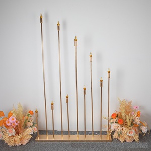 Candélabre en métal doré à 10 têtes, porte-bougie, décoration de scène de mariage, centre de <span class=keywords><strong>table</strong></span>, candélabre LED, lumière de mariage, décoration de fête - Product Image 2
