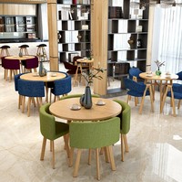 Tables et chaises rondes de restaurant, design moderne en bois pour café, hôtel, hôpital et école