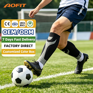AOFIT Manchon de compression élastique pour mollet, support de protection tibia, pour entraînement de football, respirant, léger, durable, pliable - Product Image 1