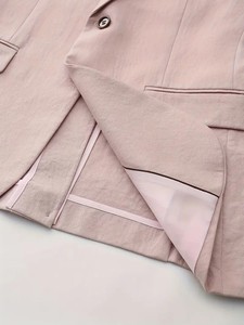 Chaqueta Blazer de <span class=keywords><strong>Lino</strong></span> para <span class=keywords><strong>Hombre</strong></span>, Casual, para Toda Temporada, Cierre de un Botón, Corte Regular, Manga Larga, Diseño de Cuello en V, Color Sólido, Trajes de Negocios - Product Image 5