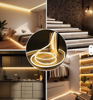 Bande LED flexible FPC Cob 220V 10mm 10W/M, étanche IP65, blanc chaud, CRI 90, contrôle tactile, USB, éclairage intérieur