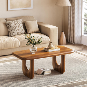 Table basse rectangulaire en bois MDF de style <span class=keywords><strong>vintage</strong></span> de ferme avec coins ronds pour meubles de salon à la maison - Product Image 2