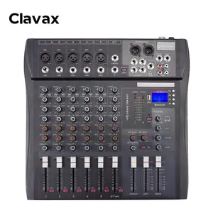 Clavax MR-60S Mp3 6-Kênh Chuyên Nghiệp Âm Thanh Mixer Với USB MP3 Bt 48V Phantom 3-Band EQ Hiệu ứng Reverb Cho Hiệu Suất Sân Khấu