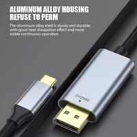 Câble USB-C vers DisplayPort tressé en aluminium de 1,8 m, 8K 60Hz, USB 3.1, pour ordinateur portable, smartphone, téléviseur