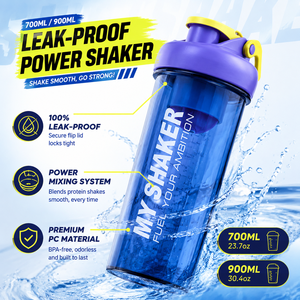 <span class=keywords><strong>Bouteille</strong></span> shaker protéinée 700 ml sans BPA, avec logo personnalisé, en PP, anti-fuite, avec boule mélangeuse, pour boire directement, idéale pour la gym et l'entraînement. - Product Image 3