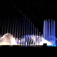 Fontaine musicale extérieure moderne DEWY en acier inoxydable de grande taille avec LED et contrôle programmable