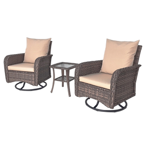 <span class=keywords><strong>Set</strong></span> di Mobili <span class=keywords><strong>da</strong></span> <span class=keywords><strong>Giardino</strong></span> <span class=keywords><strong>in</strong></span> Rattan PE con Sedia a Dondolo, Sedia Girevole <span class=keywords><strong>e</strong></span> <span class=keywords><strong>Tavolo</strong></span> con Vetro Ondulato - Vendita all'Ingrosso - Product Image 2