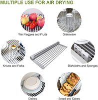 Diviseur à vaisselle pliable tout en Silicone, tapis d'évier à rouler, acier inoxydable, pour la cuisine, nouveauté 2022
