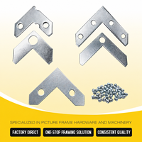 Kit de supports d'angle en L en alliage d'aluminium argenté 34x41mm pour la fabrication de cadres photo, l'assemblage de meubles et les connecteurs de cadre (quincaillerie)