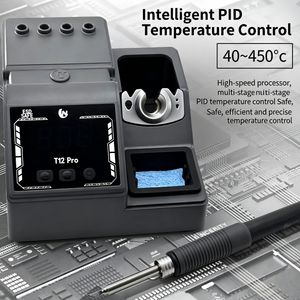 Estación de Soldadura T12 Pro 160W con Pantalla Digital, Temperatura Ajustable, Elemento Calefactor de Cerámica, 110V-240V, Punta Recta, 1 Año de Garantía - Product Image 4