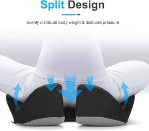 Coussin de siège de voiture en mousse à mémoire de forme pour soulager les douleurs sciatiques, dorsales et du coccyx, idéal pour la conduite, le bureau, le camion, <span class=keywords><strong>rehausseur</strong></span> de siège pour <span class=keywords><strong>adulte</strong></span> - Product Image 2