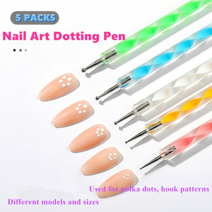 Lot de 5 stylos à points pour ongles, double face, avec pince à strass et outil de pointillage Mandala, brosse métallique, kit d'outils de manucure et nail art - Product Image 3