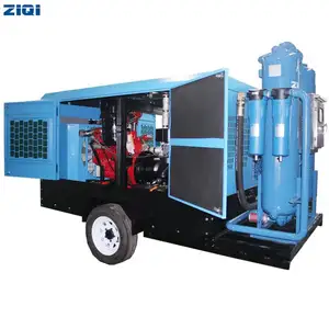 Vendita superiore di raffreddamento ad aria 110Kw ZIQI marchio vite Air End durevole di marca YUCHAI motore Diesel compressore d'aria con singolo stadio