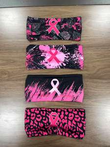 ربطة رأس رياضية بشريط وردي نقي مخصص لسرطان الثدي للنساء رباط رأس مطاطي رياضي لركوب الدراجات رباط شعر لممارسة اللياقة البدنية - Product Image 4