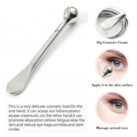 Applicateur de crème pour les yeux 2-en-1 en métal, bâton de massage, mini spatule cosmétique, vente en gros