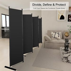 Foldable Screen Black Fabric Partition Room Divider Portable Movable Office Space Divider Commercial Use Opaque Privacy Screen - Product Image 2
