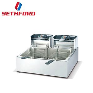 Freidora eléctrica de <span class=keywords><strong>6</strong></span> + 6L con cestas, doble tanque comercial, venta directa de fábrica - Product Image 4