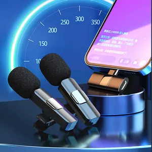 Micrófono Lavalier inalámbrico para grabación de vídeo profesional, para iPhone y iPad