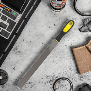 Lime plate en acier à haute teneur en carbone LC Jiufeng, lime à scie rotative à motif, qualité industrielle, poignée TPR bicolore, finition brillante - Product Image 3