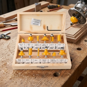12-Piece 6mm Shank Tungsten Carbide Raised Panel Wood <b>Router</b> Bit Set for Woodworking - Product Image 5