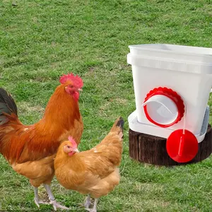 DIY स्वत: चिकन भक्षण Waterer सेट कोई बेकार कृंतक सबूत बारिश सबूत पोल्ट्री फीडर किट बाल्टी बैरल डिब्बे Troughs उपकरण