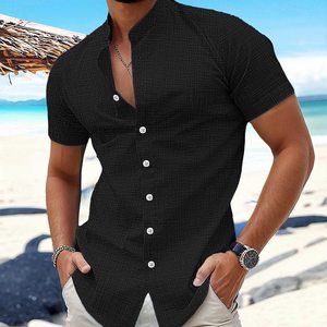 <span class=keywords><strong>Camicia</strong></span> estiva da uomo in tinta unita con colletto a maniche corte <span class=keywords><strong>camicia</strong></span> da spiaggia Casual in <span class=keywords><strong>lino</strong></span> di cotone - Product Image 6