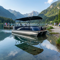 Bateau ponton de luxe en aluminium soudé de 19 pieds pour yacht à voile, bar de fête, salle de bain flottante, remorque motorisée, tourisme, pêche, moteur hors-bord