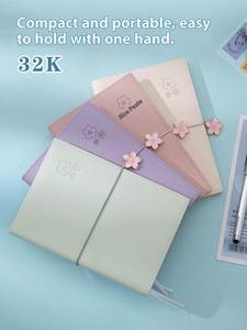 Cherry Blossom Leather B6 <b>Notebook</b> Japanese Style Creative Literary Fresh Korean <b>Dot</b> Grid Lined Soft PU Cover Portable Thermal - Product Image 3
