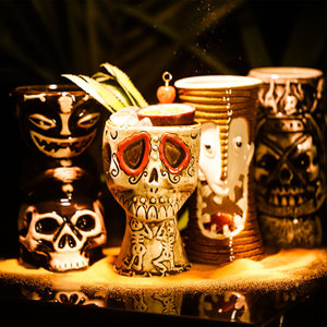 Tazas Geeki Tiki de Cerá<span class=keywords><strong>mica</strong></span> al por Mayor, Tazas de Cerveza Creativas de Cerá<span class=keywords><strong>mica</strong></span> Estilo Tiki Coleccionables de Terror - Product Image 3