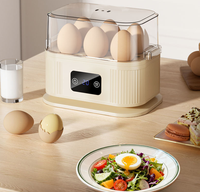 Cuiseur à œufs électrique à commande numérique, cuiseur à œufs vapeur avec arrêt automatique et couvercle transparent pour le petit-déjeuner familial