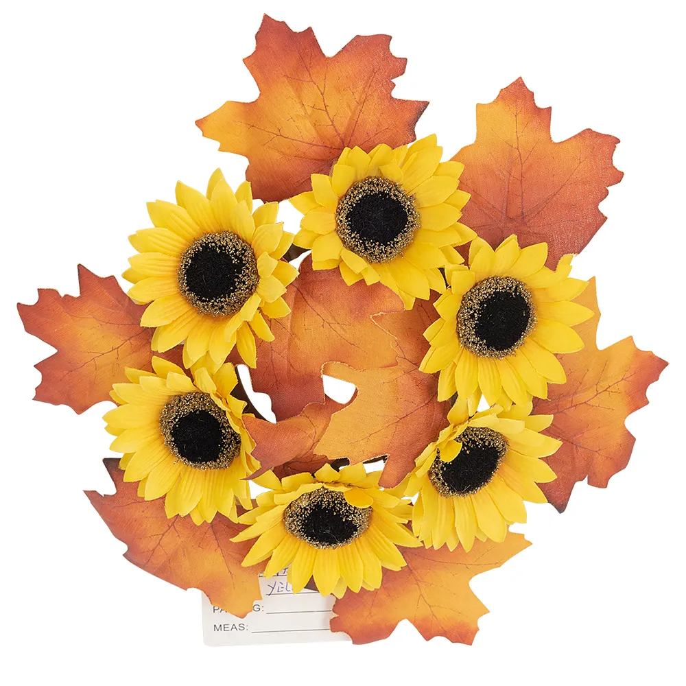 Factory Direct künstliche Mini Ahornblatt Sonnenblumen kranz Home Wohnzimmer Dekoration Sonnenblume Künstliche Blumen