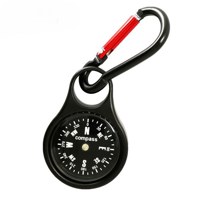 Mini Zinc Alloy Compass Outdoor Hiking Backpack Hanging Buckle Hook