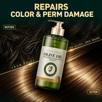 Shampooing Liquide Hydratant à l'Huile d'Olive pour Adultes 500ml Lissant Anti-Frisottis Nourrissant Réparateur Soin Capillaire Marque Privée OEM Vente en Gros