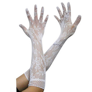MIO mode dentelle florale mariée <span class=keywords><strong>gants</strong></span> femmes Vintage Nylon maille manches <span class=keywords><strong>gants</strong></span> Long Sexy <span class=keywords><strong>noir</strong></span> résille plein doigt <span class=keywords><strong>gants</strong></span> - Product Image 3